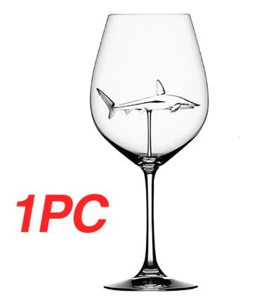 Crystal Shark Wine Glass