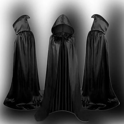 Black Hooded Costume Cloak