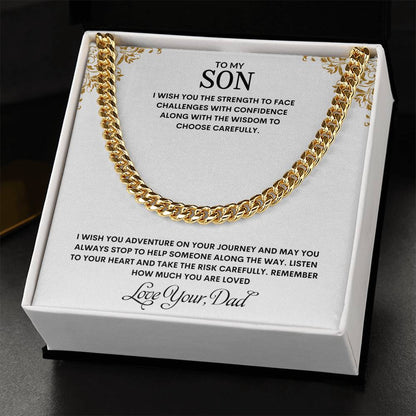 To My Son | I Love You - Cuban Link Chain