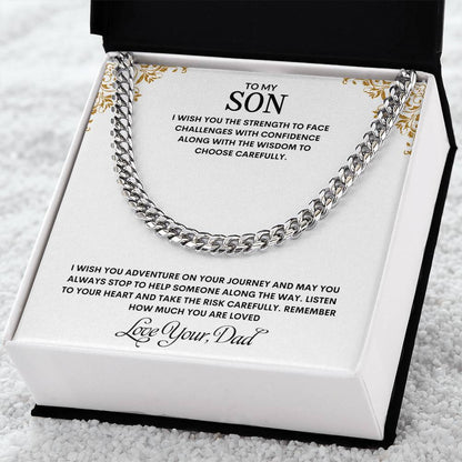 To My Son | I Love You - Cuban Link Chain