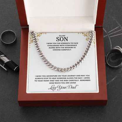 To My Son | I Love You - Cuban Link Chain