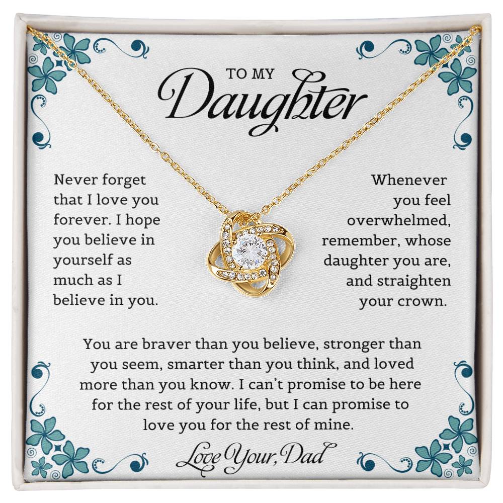 To My Daughter | Never Forget That I Love You - Love Knot Necklace