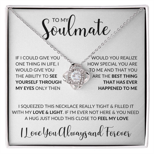 To My Soulmate | I Love You, Always & Forever - Love Knot Necklace