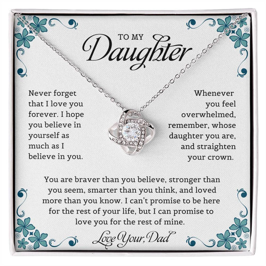 To My Daughter | Never Forget That I Love You - Love Knot Necklace