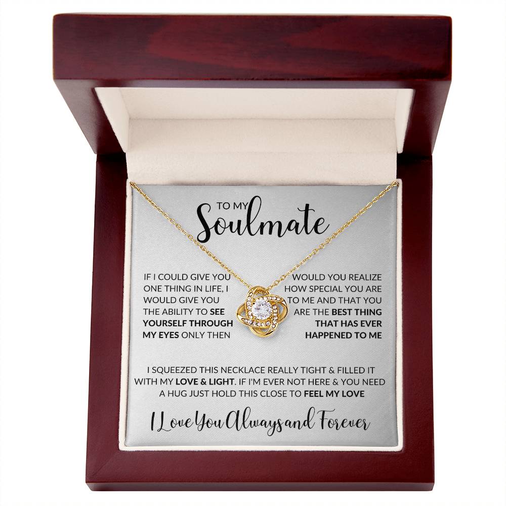 To My Soulmate | I Love You, Always & Forever - Love Knot Necklace