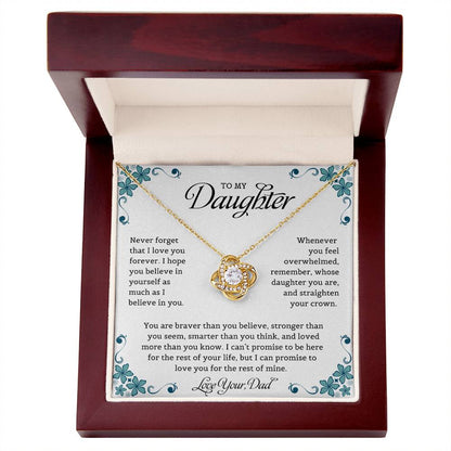 To My Daughter | Never Forget That I Love You - Love Knot Necklace