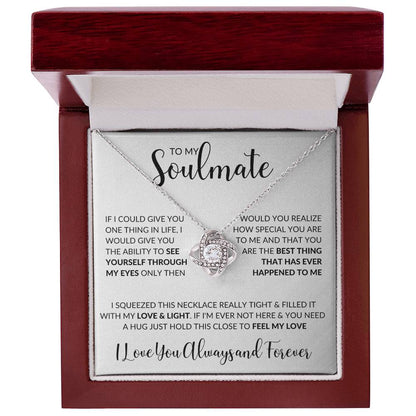 To My Soulmate | I Love You, Always & Forever - Love Knot Necklace