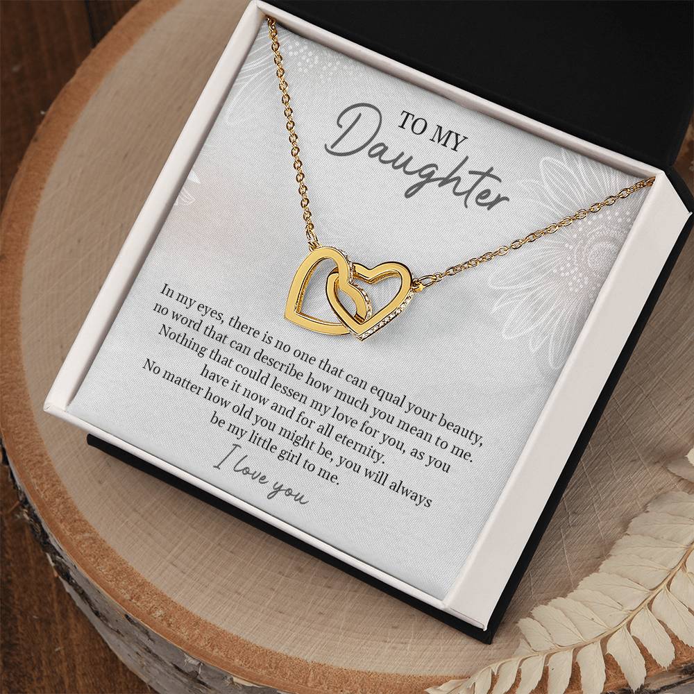 To My Daughter | I Love You - Interlocking Hearts necklace