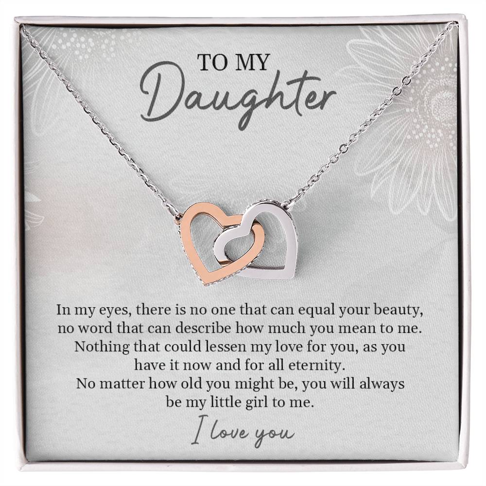 To My Daughter | I Love You - Interlocking Hearts necklace