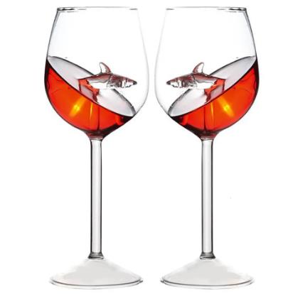 Crystal Shark Wine Glass