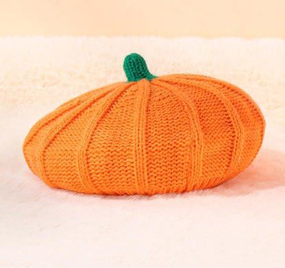 Autumn Pumpkin Knit Beret